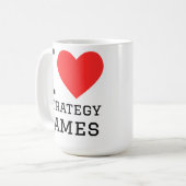 Ich liebe Strategiespiele Kaffeetasse (Vorderseite Links)