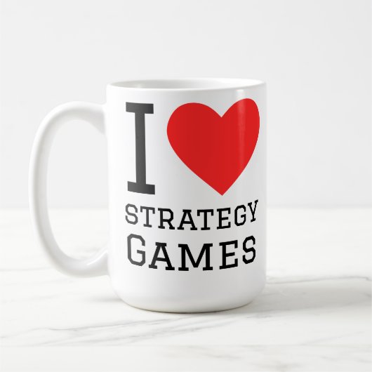 Ich liebe Strategiespiele Kaffeetasse (Links)
