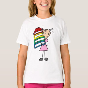 Ich Liebe, Strichmännchen Girl's zu lesen T-Shirt