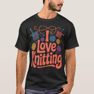 Ich liebe Stricken Kreative Wollknäuel T-Shirt