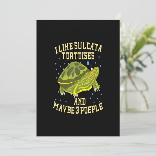 Ich Liebe Sulcata Tortoises und vielleicht 3 Perso Save The Date (Stehend Vorderseite)