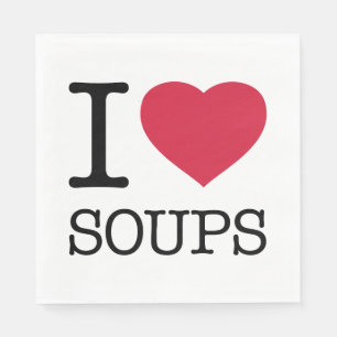 ICH LIEBE SUPPEN SERVIETTE