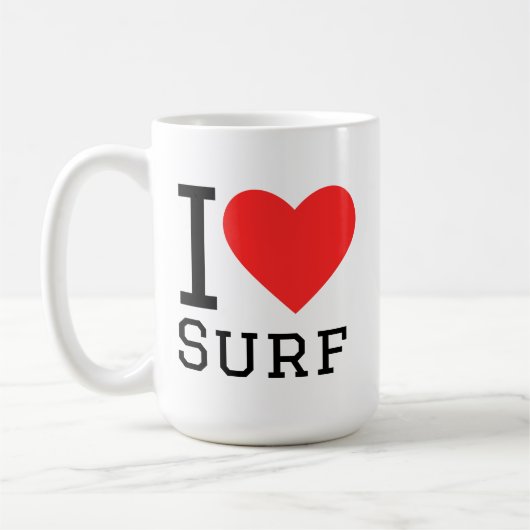 Ich liebe Surfen Kaffeetasse (Links)