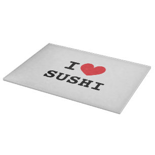 Ich liebe Sushi Glas-Schneidbrett-Geschenk für Koc Schneidebrett