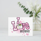 Ich Liebe Sushi Postkarte (Stehend Vorderseite)