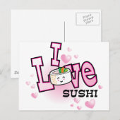 Ich Liebe Sushi Postkarte (Vorne/Hinten)