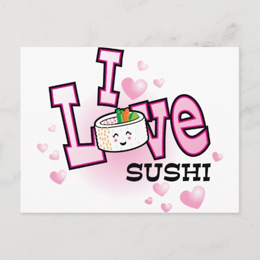 Ich Liebe Sushi Postkarte (Vorderseite)