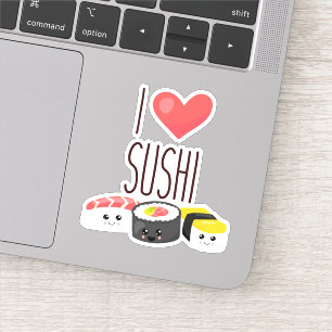 Ich liebe Sushi Zitat Rolls Sashimi Surimi Essen Aufkleber