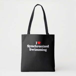 Ich liebe Synchronschwimmen Herz Souvenir Lustig Tasche