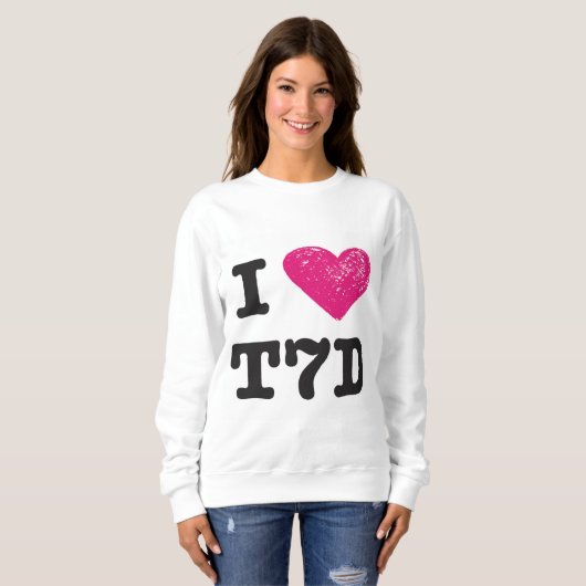 "Ich Liebe T7d" Strickjacke Sweatshirt (Vorne ganz)