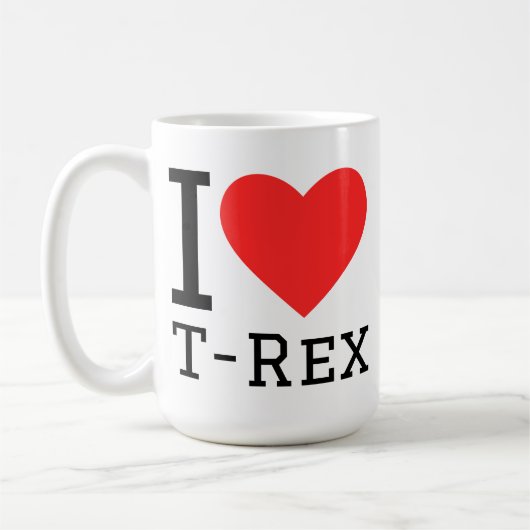 Ich liebe T Rex  Kaffeetasse (Links)