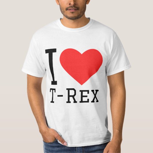 Ich liebe T Rex T-Shirt (Vorderseite)