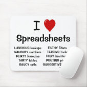 Ich Liebe-Tabellenkalkulationen sind faule absurde Mousepad (Mit Mouse)