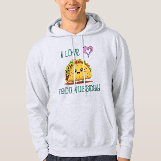 Ich liebe Taco Dienstag Hoodie (Vorderseite)