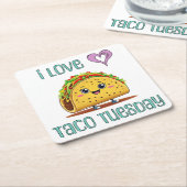 Ich liebe Taco Dienstag Rechteckiger Pappuntersetzer (angewinkelt)