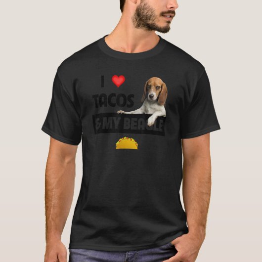 Ich Liebe Tacos und mein Beagle Jagd Hund mexikani T-Shirt (Vorderseite)