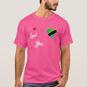 Ich liebe Tansania mit der tansanischen Flagge in  T-Shirt