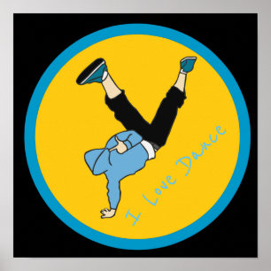 Ich Liebe Tanzschlafzimmer Poster mit Hip Hop Tanz