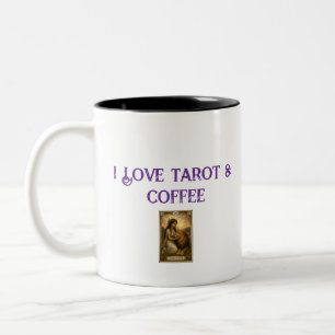 Ich liebe Tarot und Kaffeesatz Strength Reader Zweifarbige Tasse