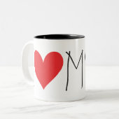 Ich Liebe Tasse meines Mops (Vorderseite Links)