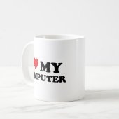 Ich Liebe Tasse von meinem Computer-Kaffee (Vorderseite Links)