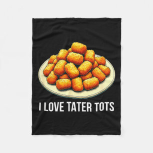Ich liebe Tater Tots - Fleecedecke