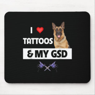 Ich Liebe Tattoos und mein GPS-Hundehund Mousepad