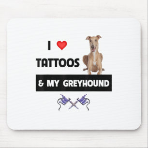 Ich Liebe Tattoos und mein Greyhound Racing Hund T Mousepad
