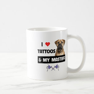 Ich Liebe Tattoos und mein Mastiff Tattooed Hund M Kaffeetasse