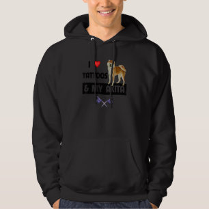 Ich liebe Tattoos und meine Akita-Hund-Tätowierte- Hoodie