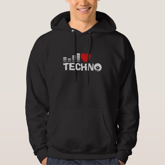 Ich liebe Techno Hoodie (Vorderseite)
