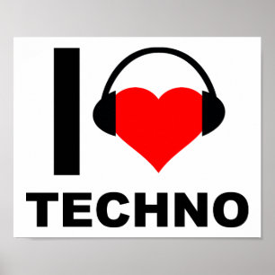 Ich liebe Techno Lustiges Poster