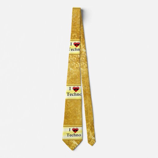 Ich Liebe Techno Mit einem lustigen Roten Herz sin Krawatte (Vorderseite)