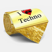 Ich Liebe Techno Mit einem lustigen Roten Herz sin Krawatte (Gerollt)