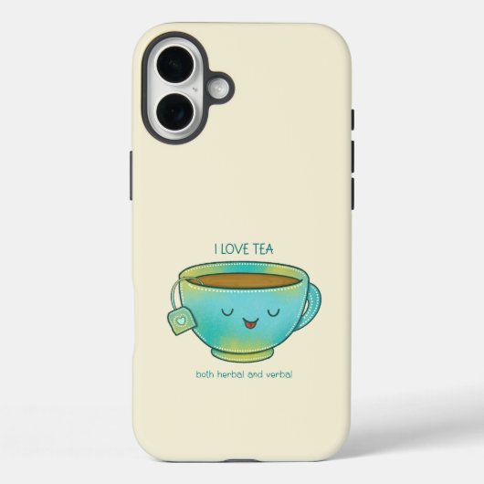 Ich liebe Tee, sowohl Kräutertee als auch verbalen Case-Mate iPhone Hülle (Rückseite)