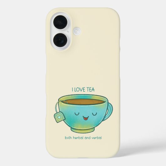 Ich liebe Tee, sowohl Kräutertee als auch verbalen Case-Mate iPhone Hülle (Rückseite)