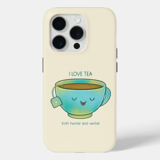 Ich liebe Tee, sowohl Kräutertee als auch verbalen Case-Mate iPhone Hülle (Rückseite)