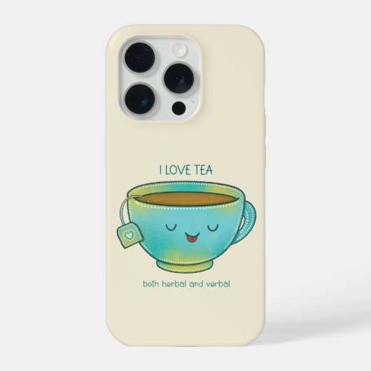Ich liebe Tee, sowohl Kräutertee als auch verbaler iPhone Hülle (Rückseite)
