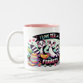 Ich Liebe Tee und Frettchen Zweifarbige Tasse