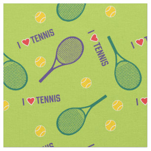 Ich Liebe Tennis auf frischem Grün Stoff