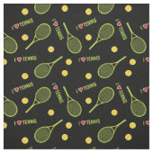 Ich Liebe Tennis auf schwarz Stoff (Muster)