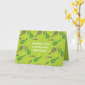 🎾 Ich 💚 Liebe Tennis Happy Birthday Card Karte (Gelbe Blume)