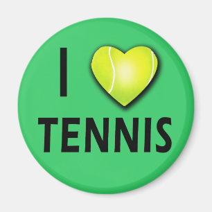Ich Liebe Tennis mit Tennis Ball Herz Magnet