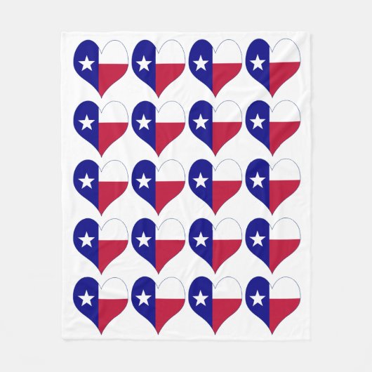 Ich Liebe Texas Flag Herz Fleecedecke (Vorderseite)