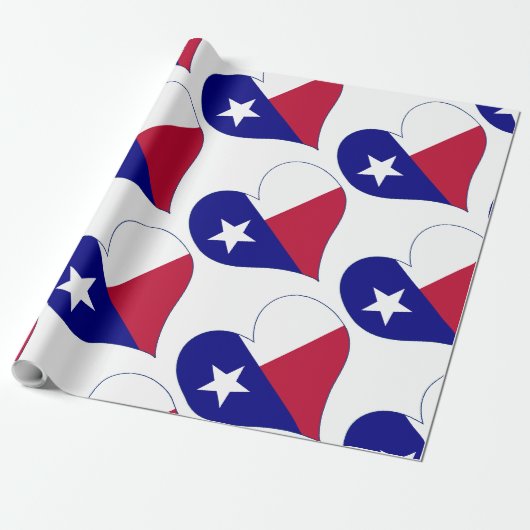 Ich Liebe Texas Flag Herz Geschenkpapier (Ungerollt)