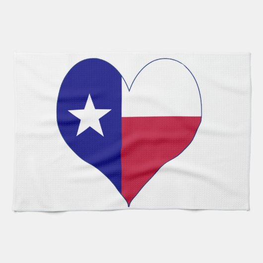 Ich Liebe Texas Flag Herz Geschirrtuch (Horizontal)