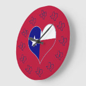 Ich Liebe Texas Flag Herz Große Wanduhr (Winkel)