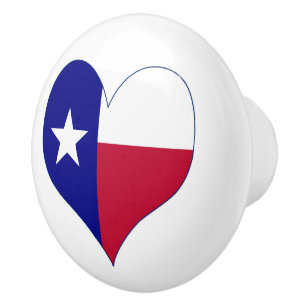 Ich Liebe Texas Flag Herz Keramikknauf
