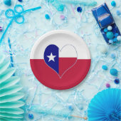 Ich Liebe Texas Flag Herz Pappteller (Party)