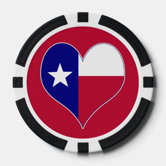 Ich Liebe Texas Flag Herz Pokerchips (Vorderseite)